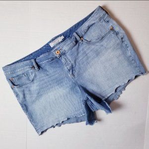 TORRID Frayed Skinny Light Wash Stretch Denim Jean Shorts Size 26